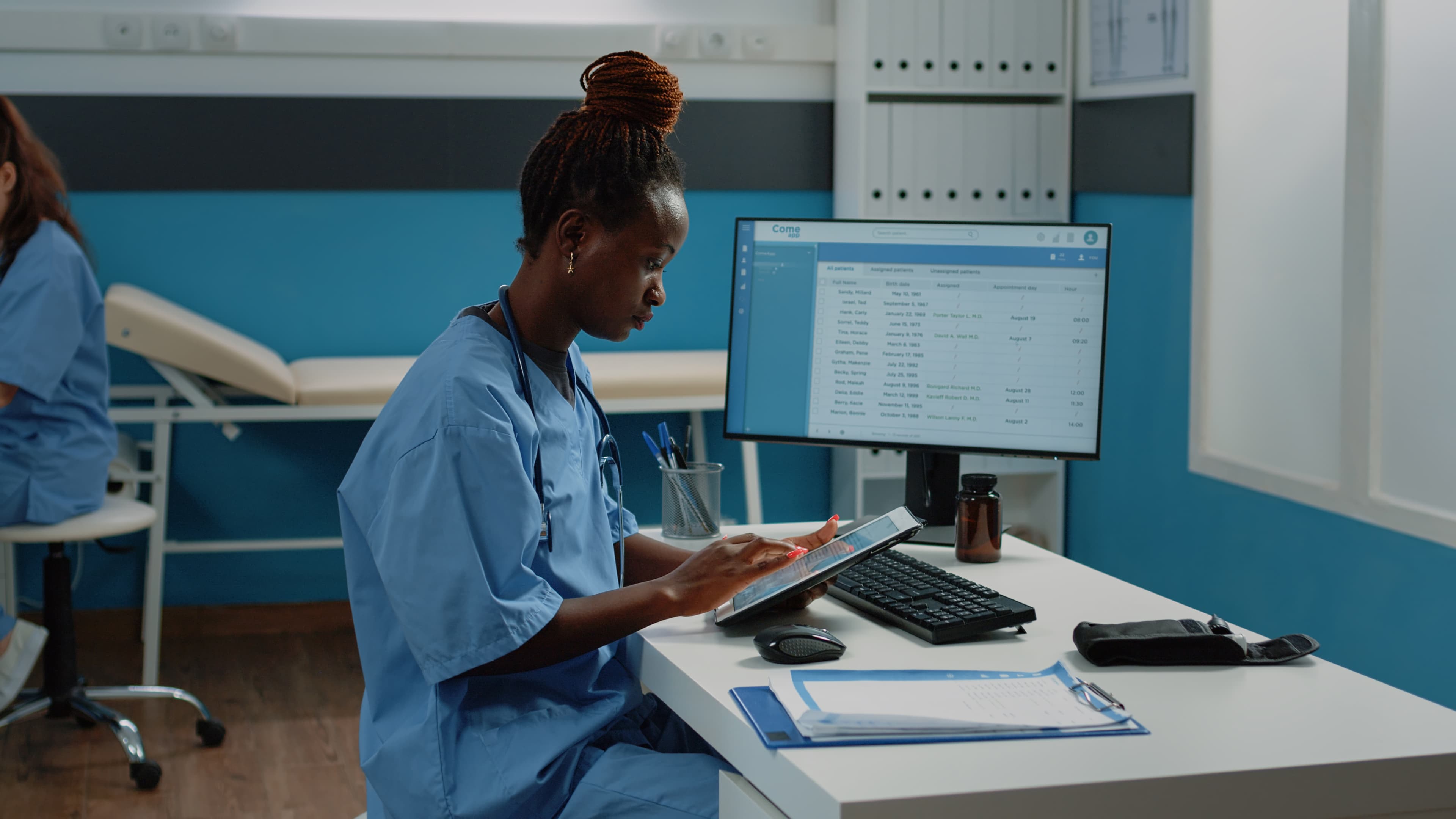 Hospital administrator at work